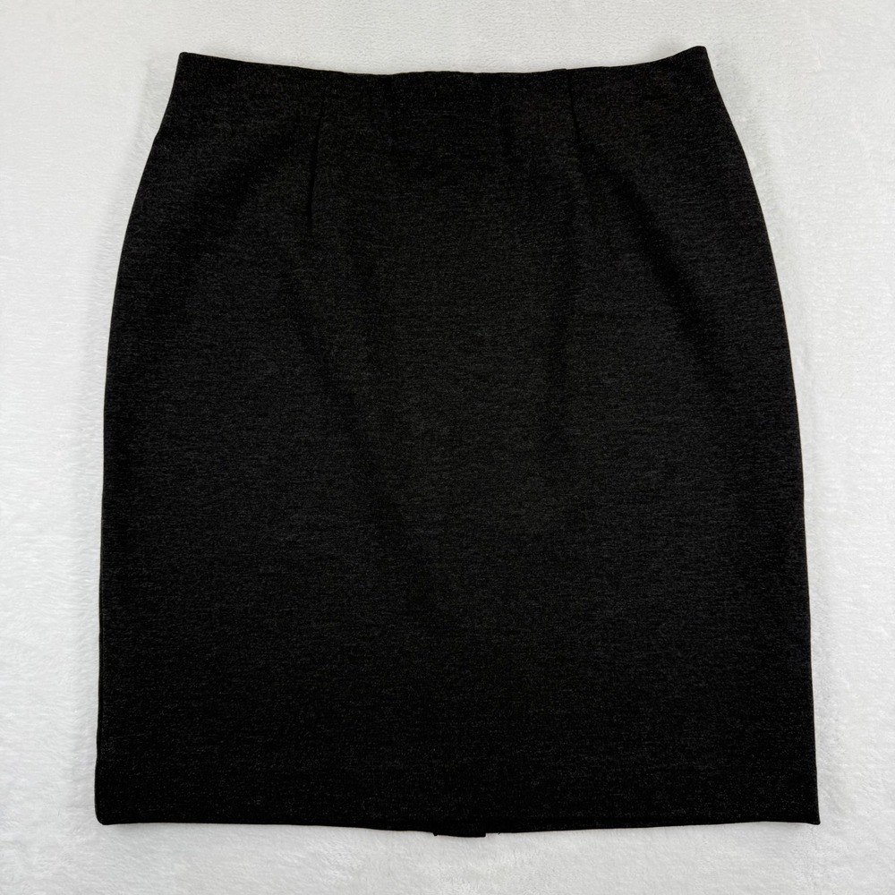 J.Jill Charcoal Gray Ponte Knit‎ Pencil Skirt Stretch Size S Small